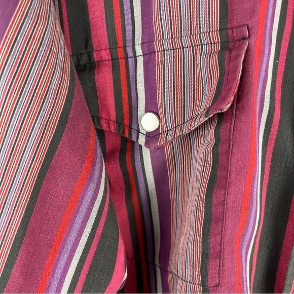 OUTLAW WESTERN WEAR Striped snap down shirt size L (16-16-½). Extra long… - Picture 8 of 10